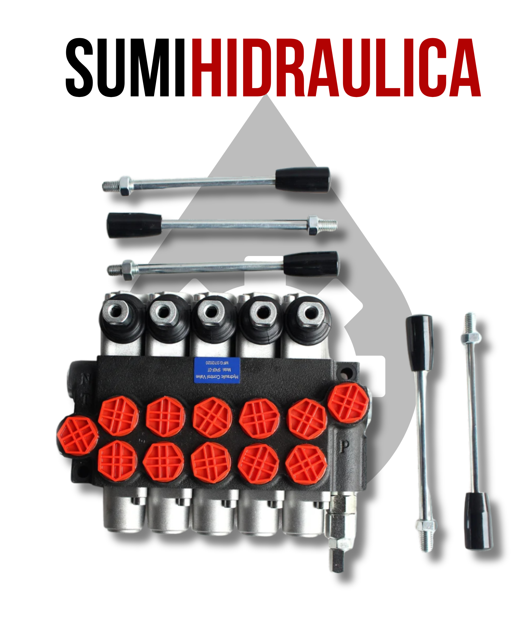 MANDO HIDRAULICO DE 1/2 CON 4 PALANCAS PARA 40 LTS