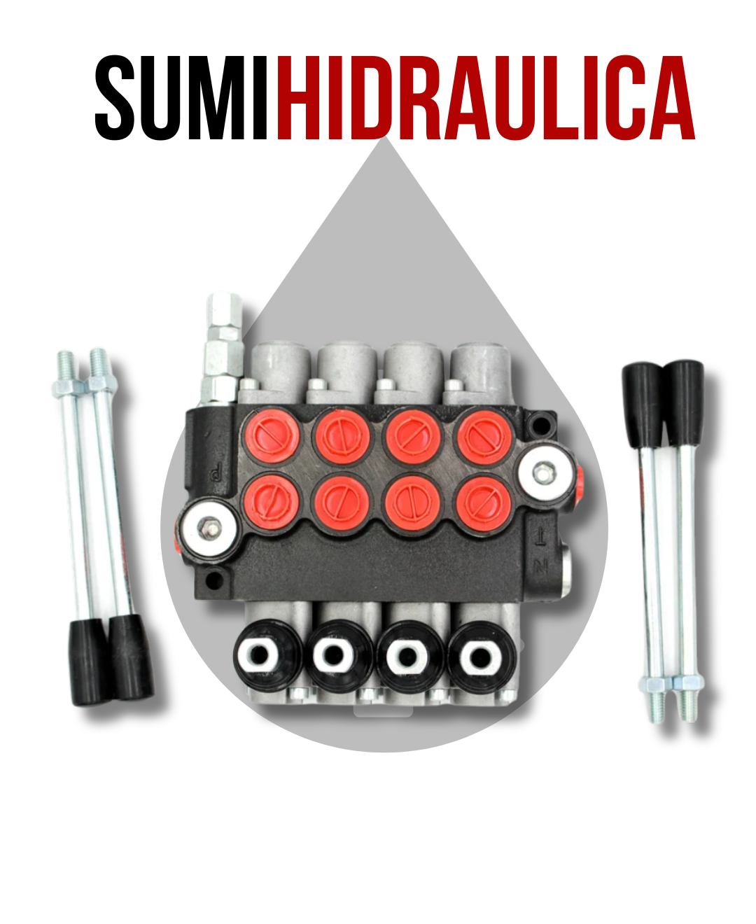 MANDO HIDRAULICO DE 1/2 CON 3 PALANCAS PARA 40 LTS